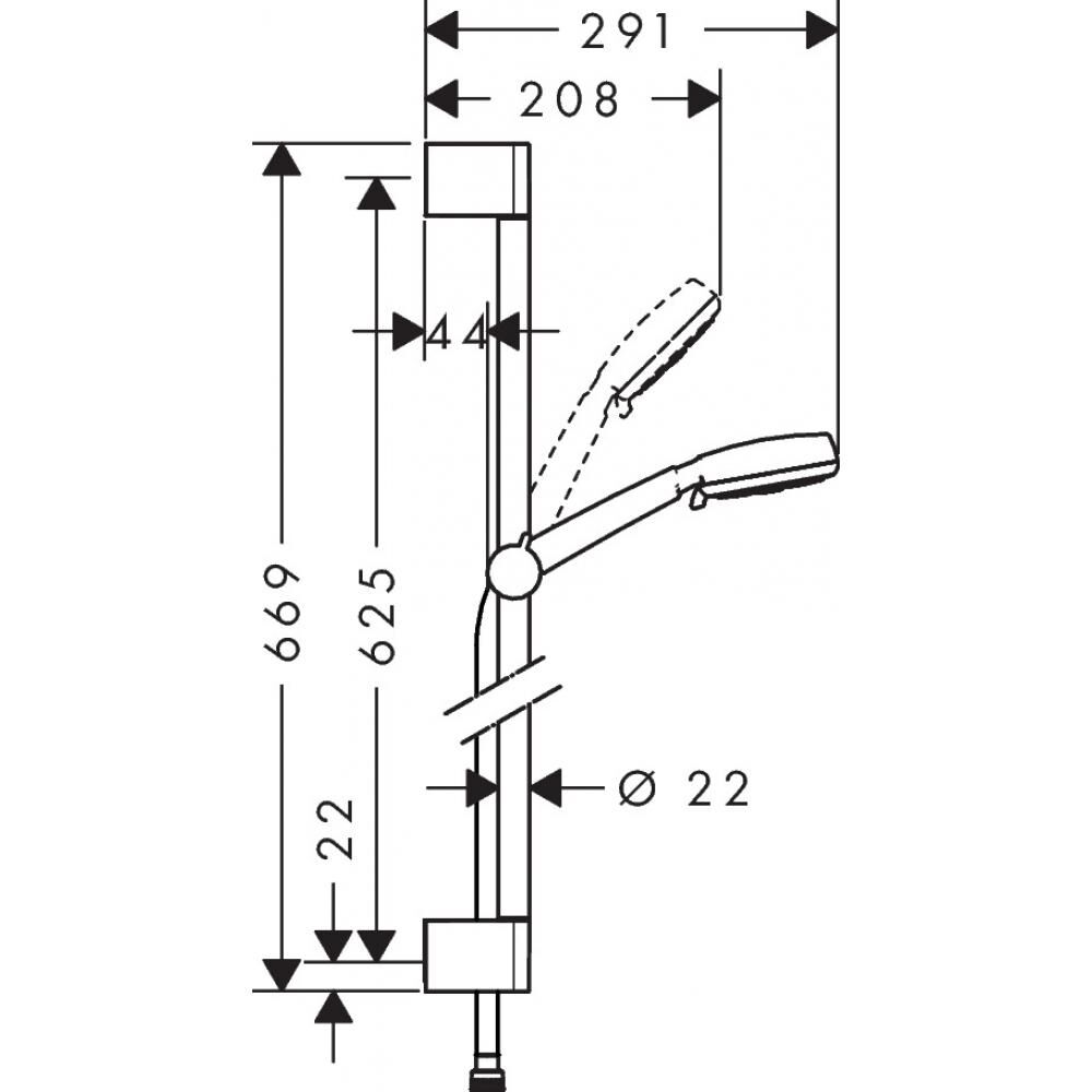 Гарнитур душевой 65см HG Crometta 100 Multi HANSGROHE 26650400