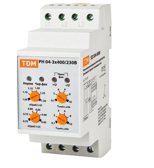 Реле напряжения 3ф серии PH 04-3x400/230B TDM