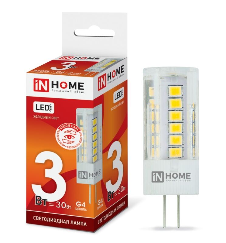 Лампа LED-JC-VC 3Вт 12В G4 6500K IN HOME