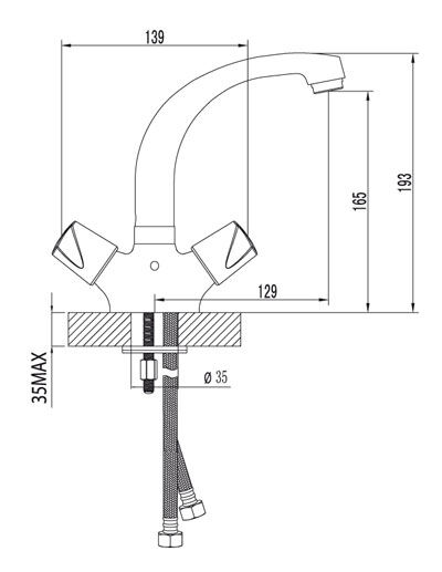 Смеситель д/умывальника LEMARK DANCE (LM2406C) 14879
