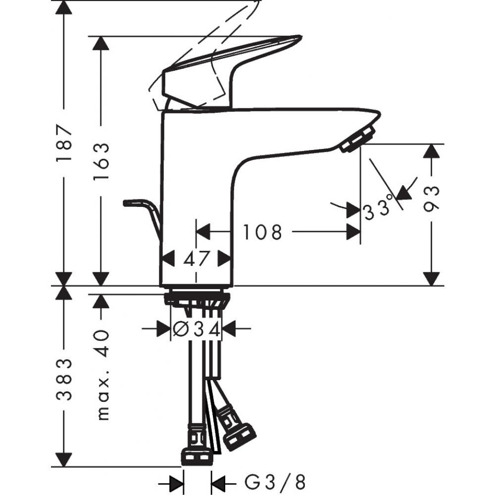 Смеситель для раковины 100 HG Logis HANSGROHE 71100000