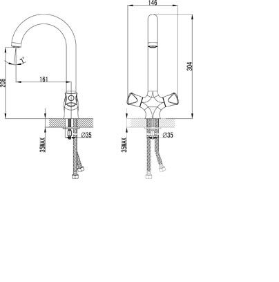 Смеситель д/ кух.мойки LEMARK PALLADA (LM2605C) 20024