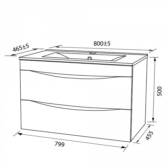 Тумба подвесная Cloud CLO80W0i95 белый IDDIS