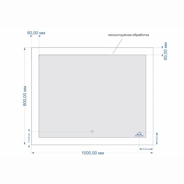 Зеркало LED 030 с подсветкой design 100*80 KN-LU-LED030*100-d-Os