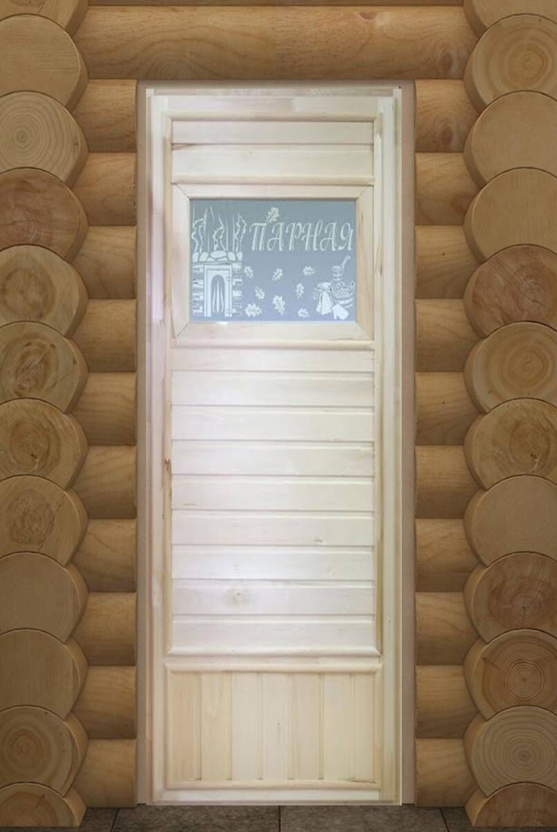 Дверь 184х74 DoorWood Банька эконом со стеклом