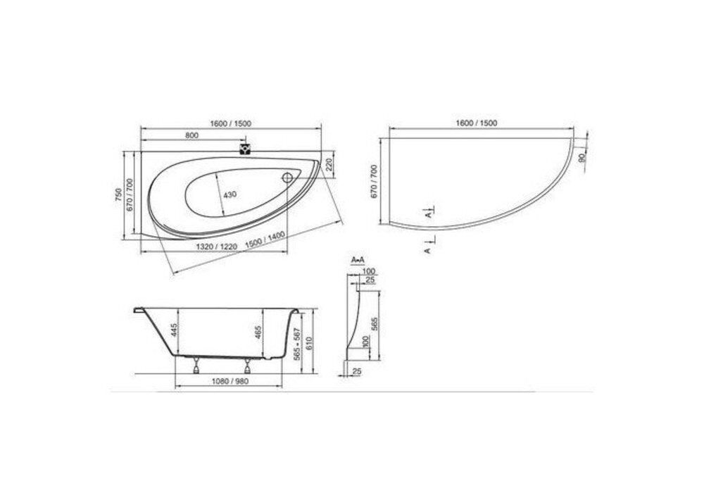 Панель AVOCADO 150L белая акриловая CZT1000A00